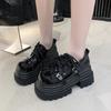 Fashion 8CM NEW Chunky Platform High Heels Women Spring Leather Ankle Buckle Mary Jane Shoes Woman Thick Heeled Pumps Lolita Shoes
