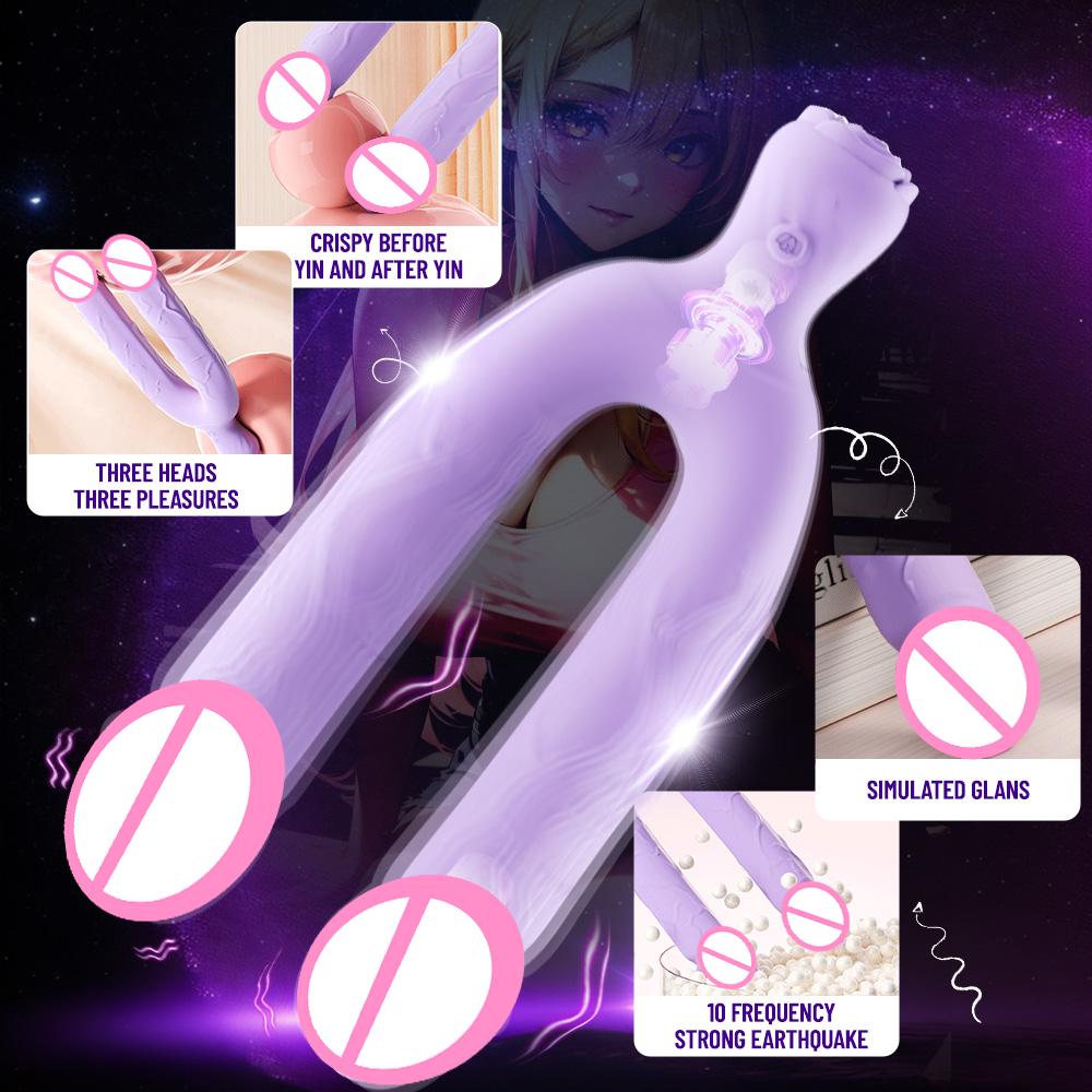 Adult Supplies Double Ended Dildo Vibrator Clitoris Stimulator G Spot Vaginal Orgasm Female Dildo Penetration Lesbian Sex Toys