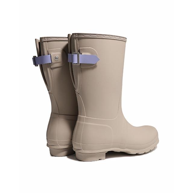 Hunter [Women] Original Back Adjustable Short Rain Boots - Skimming Stone Wfs1013Rmasft