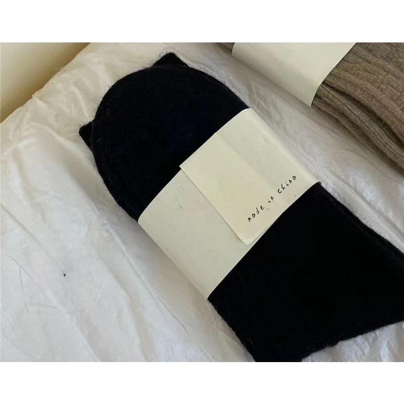 Ladies Winter Warm and Thick New Linen Pattern Solid Color Wool Tube Pile Socks