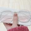 Large Frame Glasses Block Blue Light 0 Diopter Computer Gaming Glasses for Fashion Lady Transparent