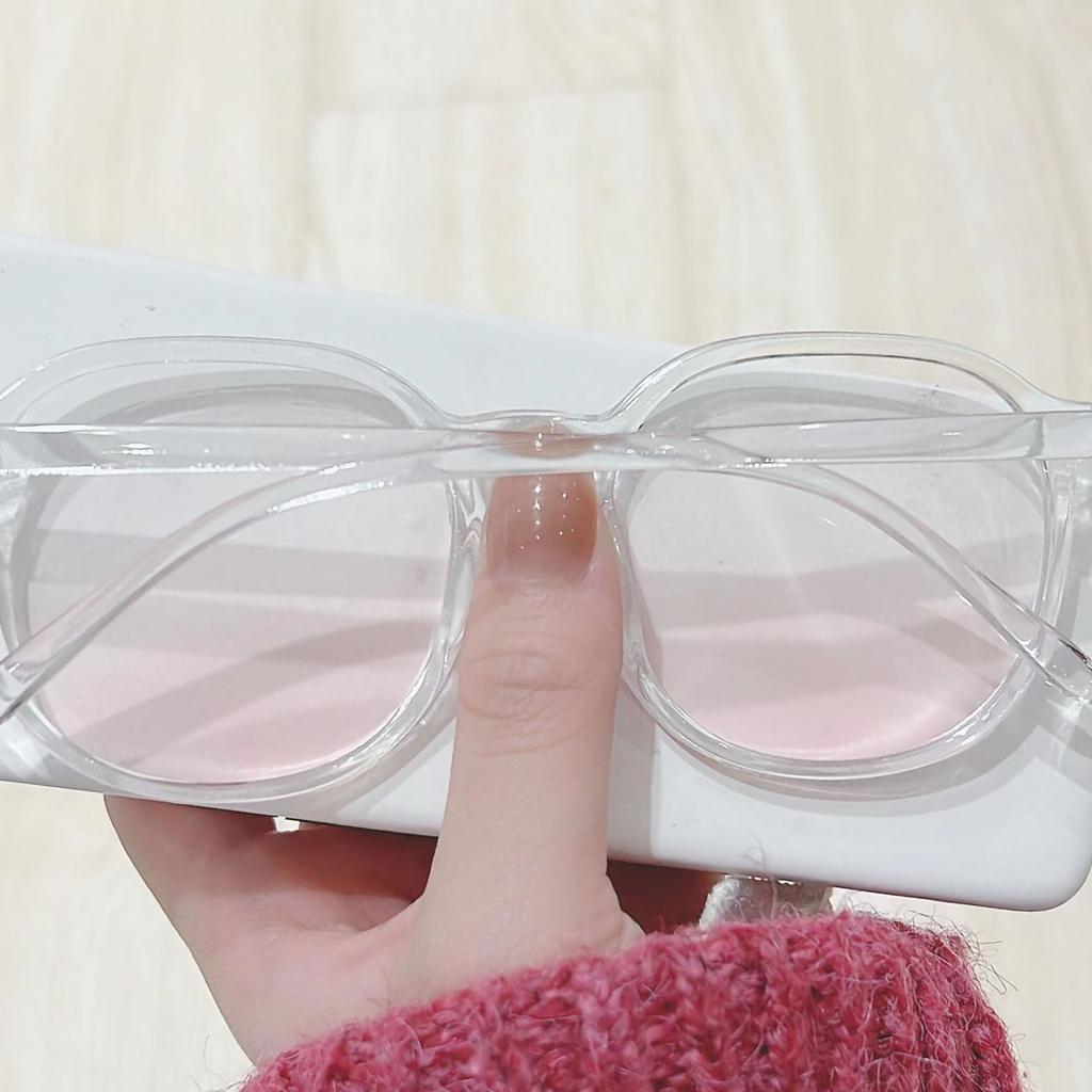 Large Frame Glasses Block Blue Light 0 Diopter Computer Gaming Glasses for Fashion Lady Transparent