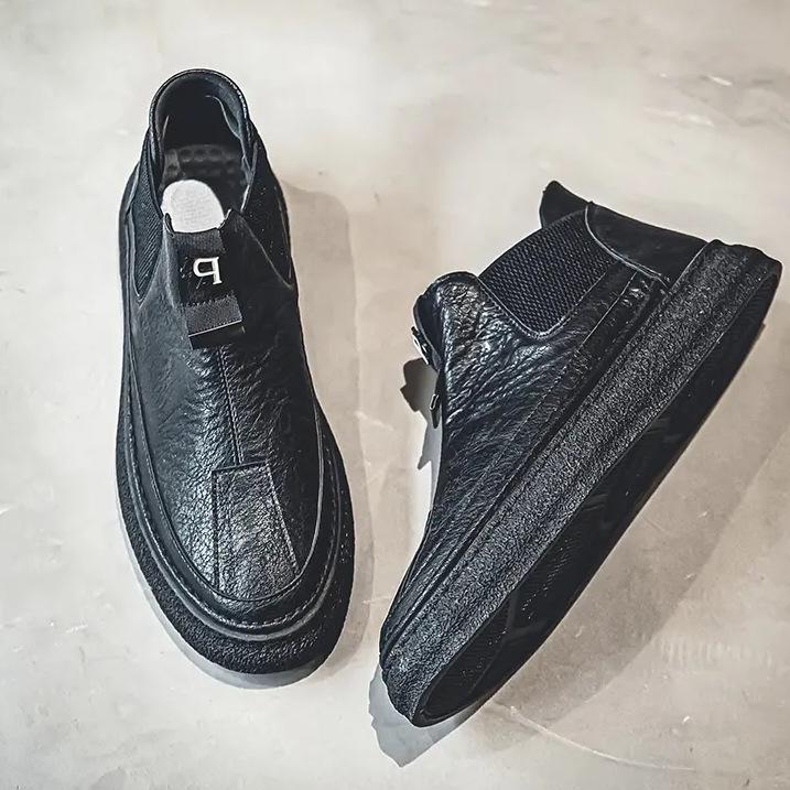 

Мужские повседневные полусапоги с круглым носком в стиле ретро - Осенне-зимний тренд, Грязеотталкивающие, Удобные слипоны для улицы и бизнеса In stock