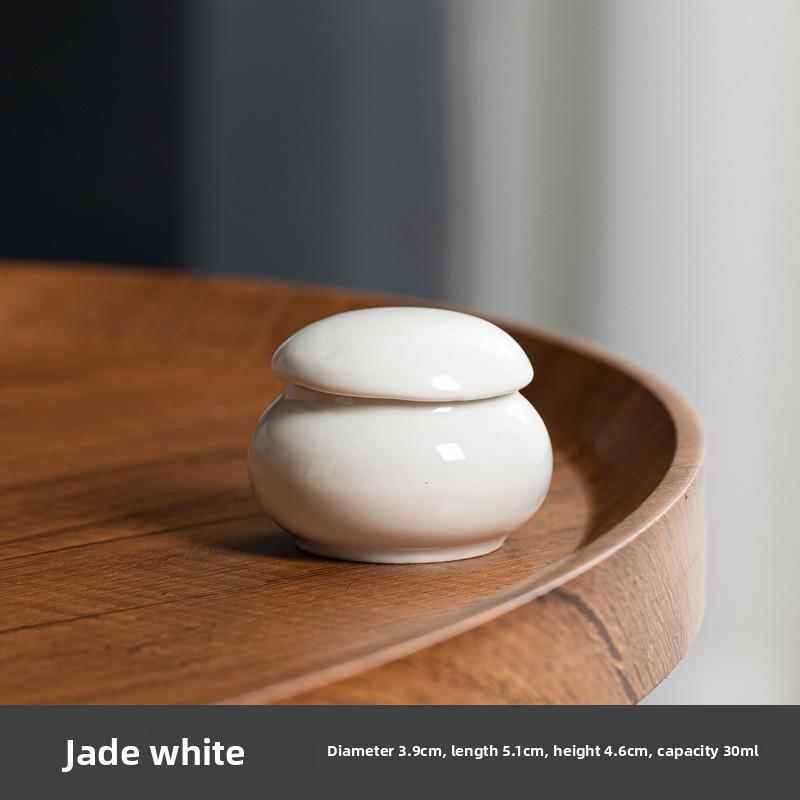 Creative Portable Mini Ceramic Tea Canister Moisture-Proof Sealed Porcelain Storage Jar Small Pill Storage Bottle Home Decor