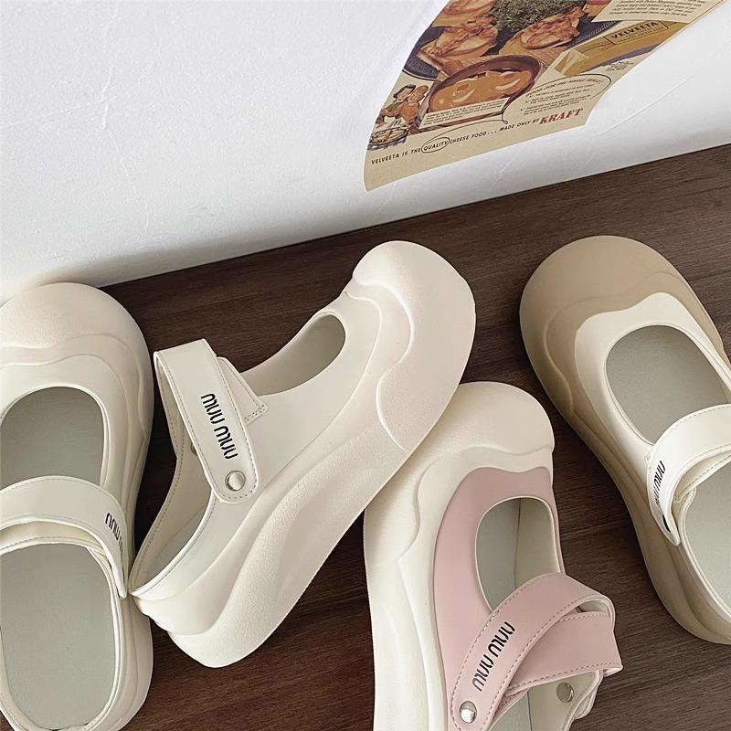Thick-soled Two Wear Mary Jane Bag Head Half Slippers Women's Sports Sandals