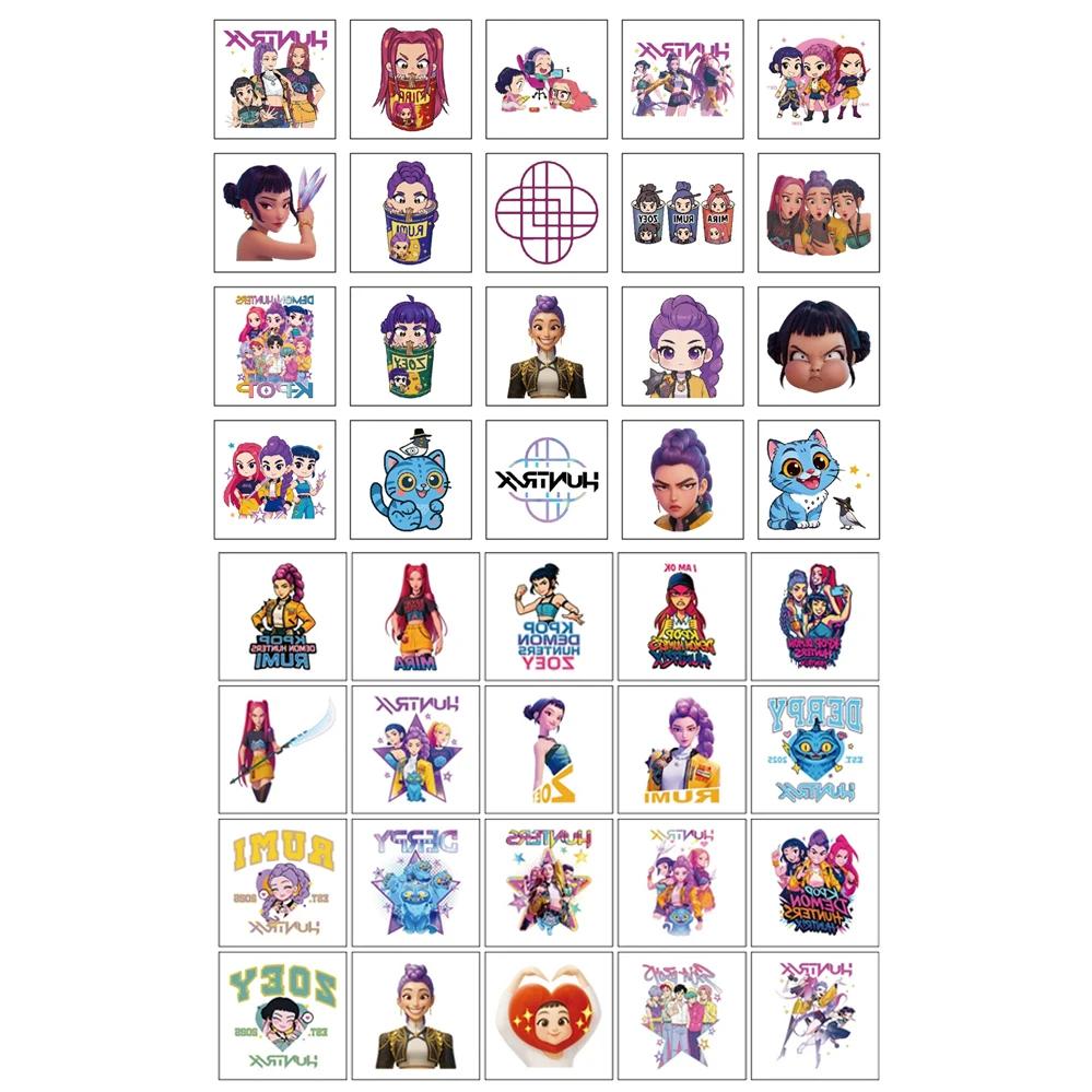 20/40pcs Waterproof Demon Hunter Cartoon Anime Temporary Tattoos Body Art Stickers Toys for Kids K-pop Fans Funny Party Gifts