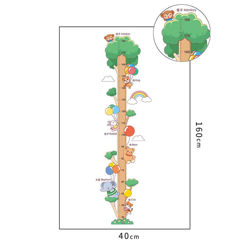 Cartoon Animals Height Measure Wall Sticker Dinosaur Panda Wall Sticker For Kids Room Nursery Child Growth Ruler Growth Chart