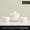 Dehua White Sancai Gaiwan: High-end Mutton Fat Jade Porcelain Tea Bowl and Kung Fu Teacup Set