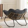 Rocking Chair, Chenille Upholstered Accent Chair, Modern Rocking Chair for Children's Room for Living Room, Bedroom, Apartment