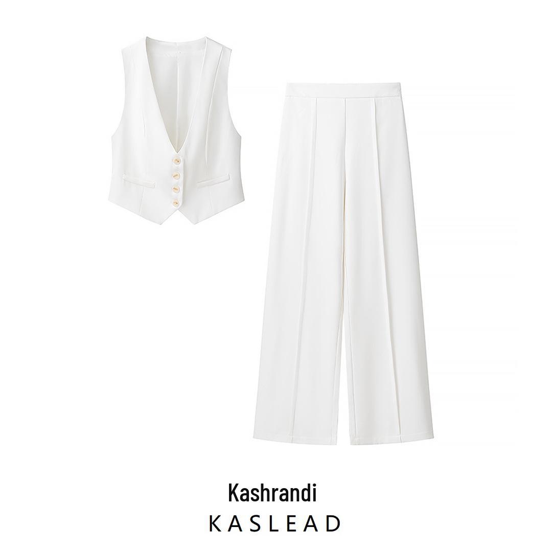

Spring 2025 Women s European & American Fashion Casual Tank Top & Straight-Leg Pants Set Extra Small