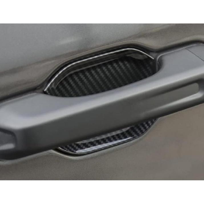 ABS Exterior Door Handle Bowl Trim Compatible with Jeep Wrangler JL JLU Gladiator JT 2018-2023 (5pcs/Set, Carbon Fiber Grain)