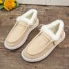 Fashion Aphixta Furry Warm Flats Shoes Women Cotton Fabric Blue Loafers Shoes Woman Flat With Student Footwear Size 43