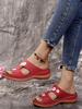 Sommer neue Schuhe hohle Blumenstickerei Sandalen Keilabsatz große Größe kühle Hausschuhe Keilabsatz