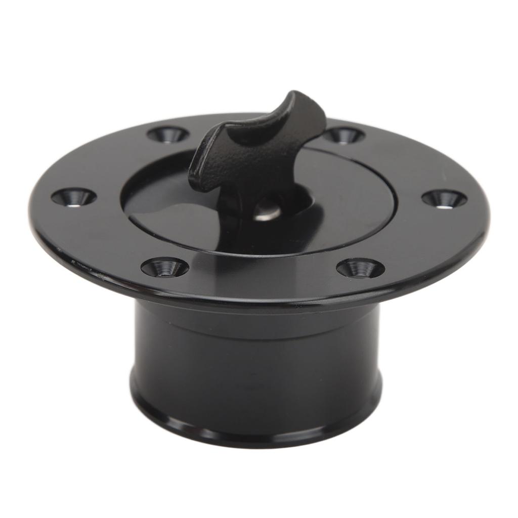 Fuel Cell Surge Tank Cap Billet Aluminum 39mm ID Flush Mounting 6 Bolts Open Type Black Universal for Car