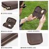 CONTACT'S Étui à Montre Vintage en Cuir Véritable 2 Emplacements Fermeture Éclair Sac à Montre Support pour Homme Voyage Cadeau Quotidien Boîte de Rangement Présentoir pour Montre