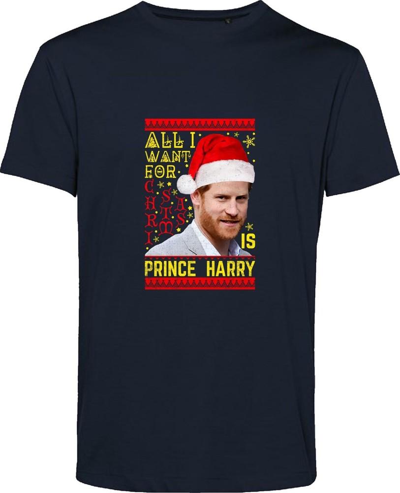 All I Want For Christmas Is Prince Harry T Shirt British Royal Family Xmas Top S