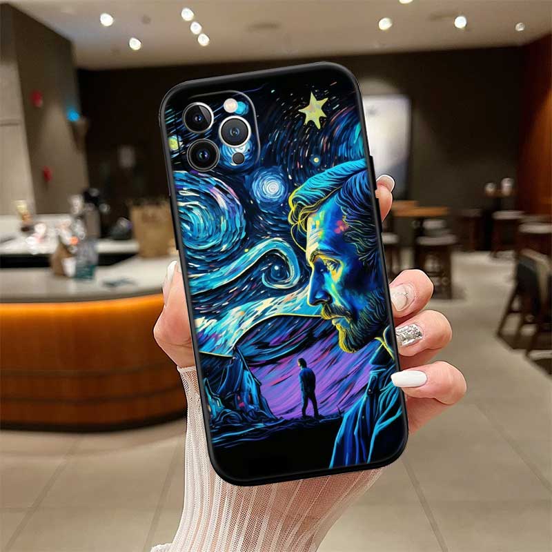 RE55 Starry Night Van Gogh Painting New High-End Shell Phone Case for Redmi Note 13 14 Pro+ Plus A3 A3X 13X 13C 13R 14S 14C 14R
