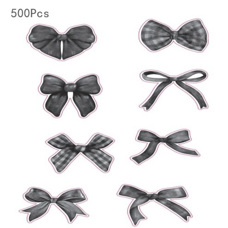 500 ark Tegneserie Sløyfe Klistremerker Rosa Sløyfe Forseglingsklistremerker Kreative DIY Dekorasjonsklistremerker Barn Belønningsetikett Gaver