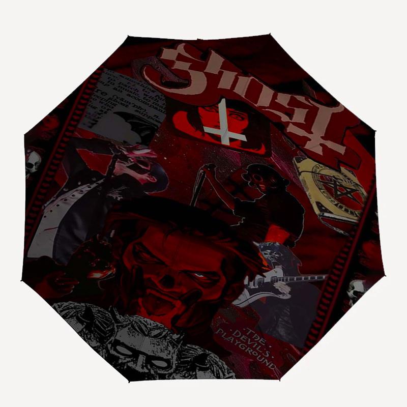 1 шт. Призрак___Игровая_Площадка Дьявола Автоматический, Ветрозащитный, Компактный Дорожный Зонт, Подарок на День Рождения, Рождество, Деловому Партнеру 93016