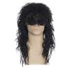YOVEKAT Halloween Men's Black 80s Rocker Heavy Metal Punk Curly Wig Cosplay Costume Fancy Dress for Party