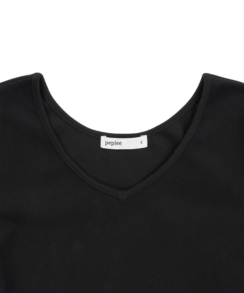Pepeulli V-Neck 3/4 Sleeve Tee (Black)