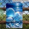 2D Flat 8×12 Inch Halloween and Beach Shel Metal Sign - Serene Ocean Starfish & Shell Wall Decor, Aluminum Hanging for Bathroom, Coastal Home or