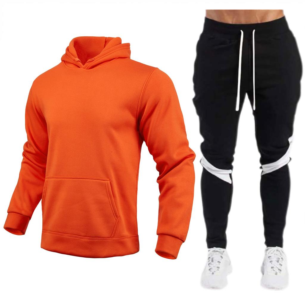 220g Solid Color Pullover Men's Women's Hoodie Sports Set Fleece Hooded Sweatshirt