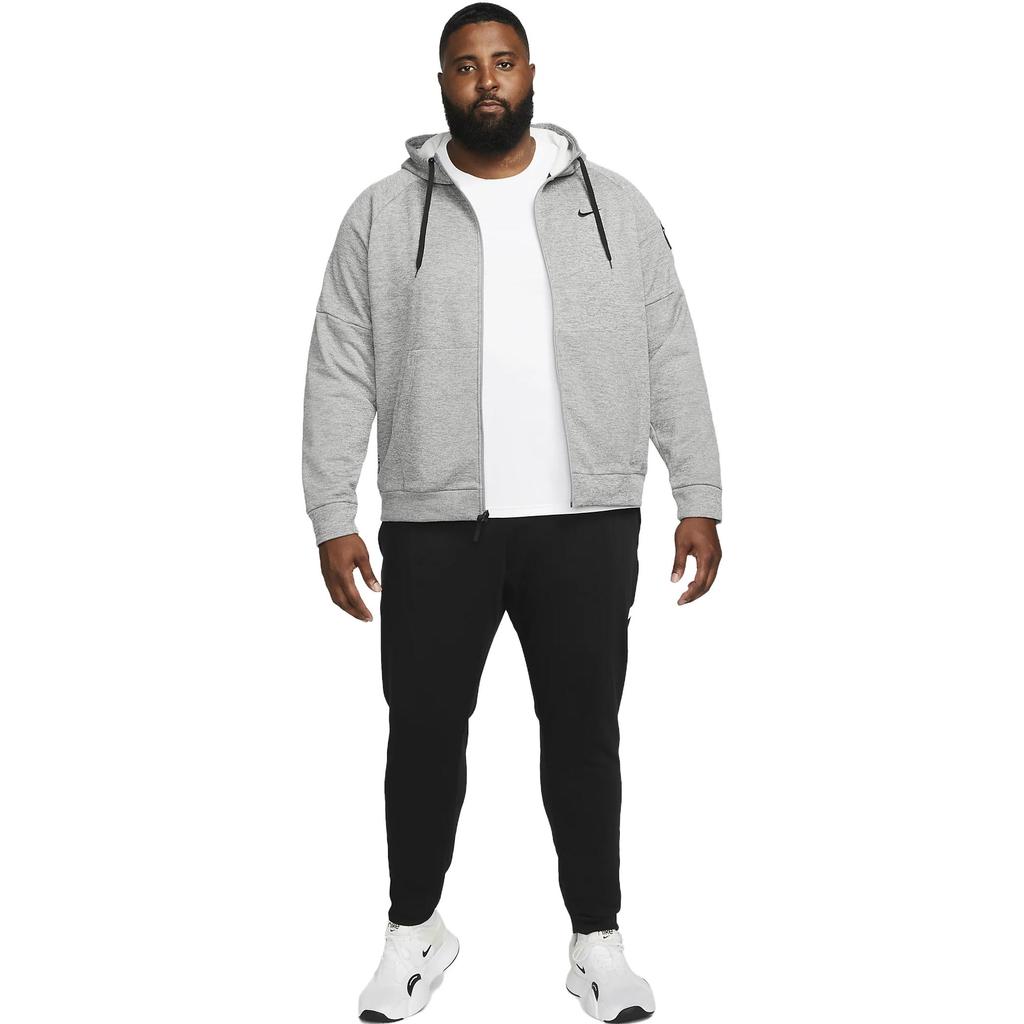 Nike Therma-FIT Solid Logo Print Zip Hoodie Jacket Men Outerwear Grey DQ4831-063