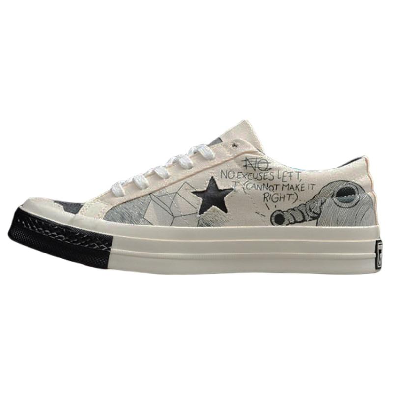 

Converse Серия Одна Звезда Удобные и Универсальные Низкие Холщовые Кроссовки Унисекс Черно-Белые 43