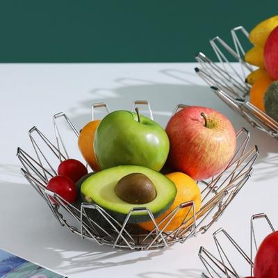 Scalable Foldable Fruit Basket Hollow Structure Storage Basket Candy Dessert Rack  Desktop Storage