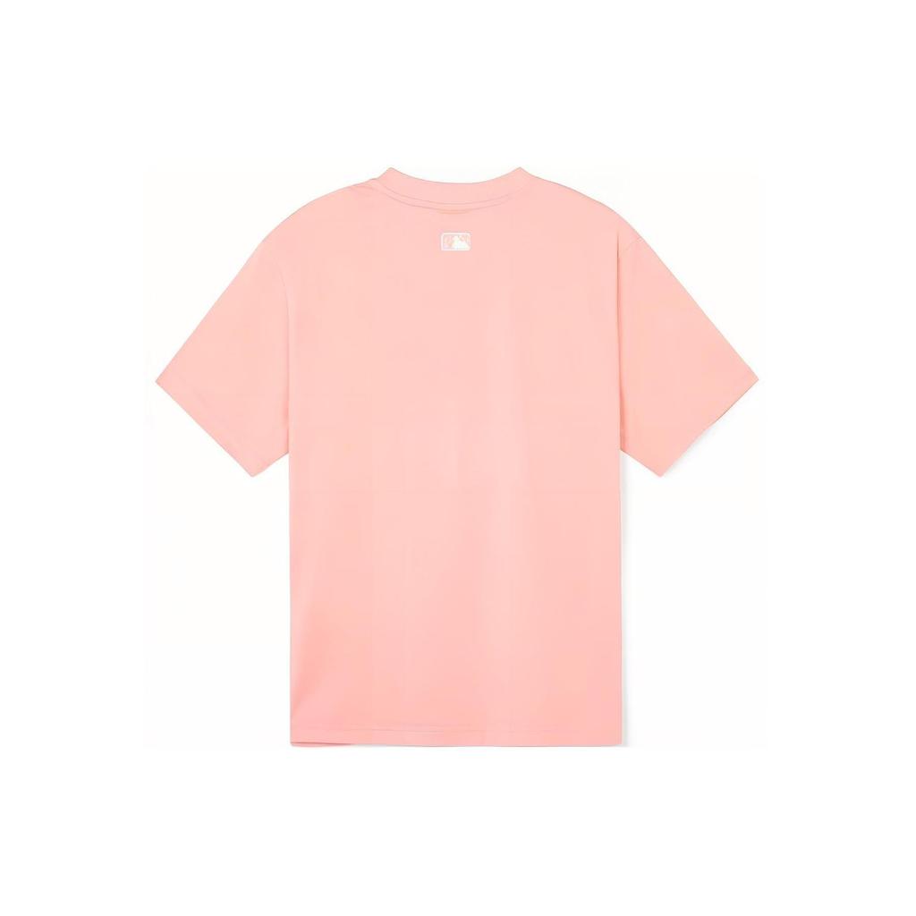 MLB New York Yankees SS24 Small Logo Printed Round Neck Short Sleeve T-Shirt Unisex T-Shirt Coral-Pink 3ATSB0243-07COL