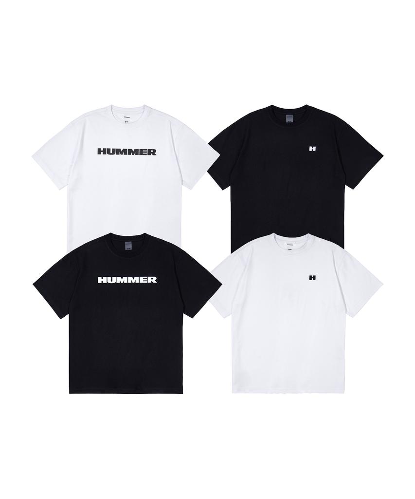 HUMMER [2Pack] 190G Signature Lettering Logo & H Logo Cotton Cool Short Sleeve T-Shirt (Type B)