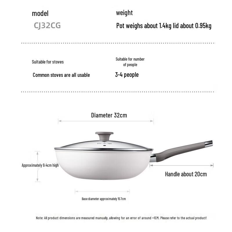 COOKER KING 32cm Non-Stick Flat Bottom Wok