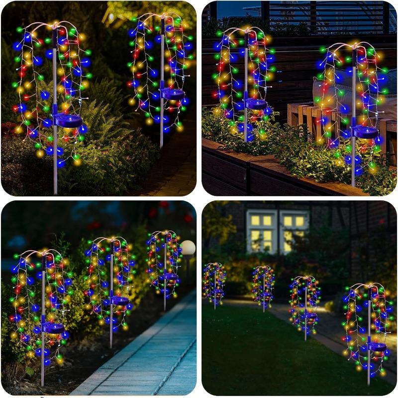 Solar LED String Light For Outdoor Solar Powered Willow Trees Lights 100LED 160LED 200LED Decorative Lights Garden Terrace Path