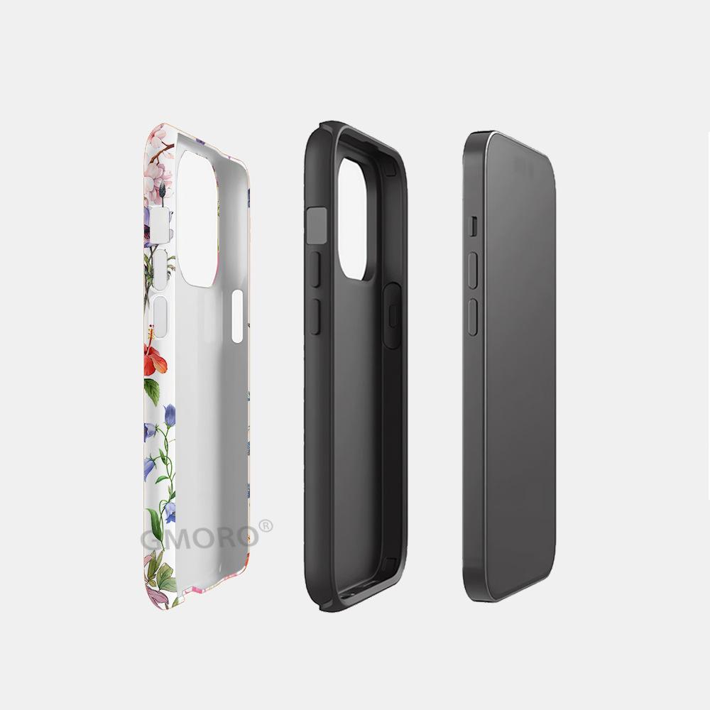 Source Factory Color Floral Heat Transfer Double-layer Film Magnetic Suction Apple 17 Mobile Phone Case Magsafe Protective Case