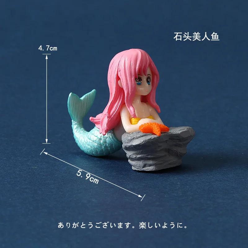Pretty Mermaid Figurines Aquarium Fish Tank Little Mermaid Ornament DIY Cake Decor Desk Craft Accessories Home Decorations Gifts