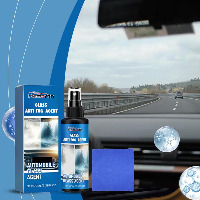 Car Glass Anti-Fog & Rain Repellent - Windshield Oil Stain Remover, Prevents Fogging, Enhances Cleanliness & Driving Safety
