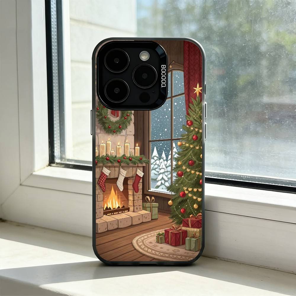 Christmas Santa Claus Phone Case For iPhone 17,16,15,14,13,12,11 Plus,Pro Max,XS,Colorful Silver Black Cover