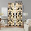 2 pcs   versatile polyester transparent curtains for home decoration Gothic Skull & Floral Peel for use in bedrooms and living