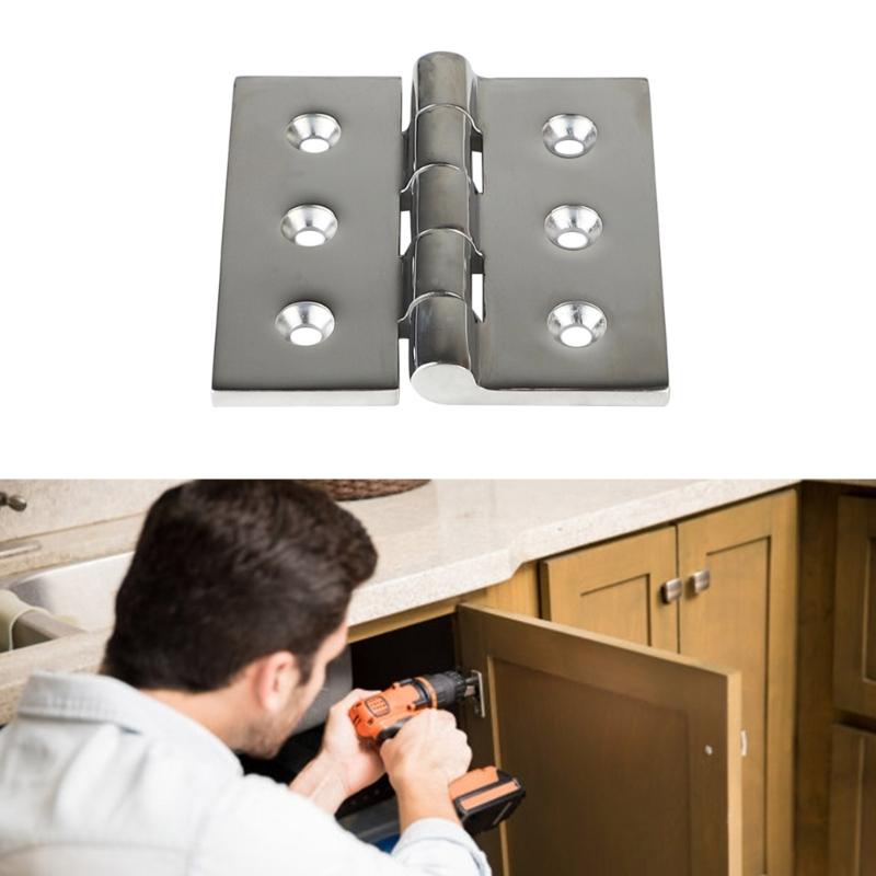Stainless Steel Hinges Marine Grade 4inch Boat Hatches Hinge 100mm 6 Hole Casting Cabinet Door Hinge,Pack of 2/4