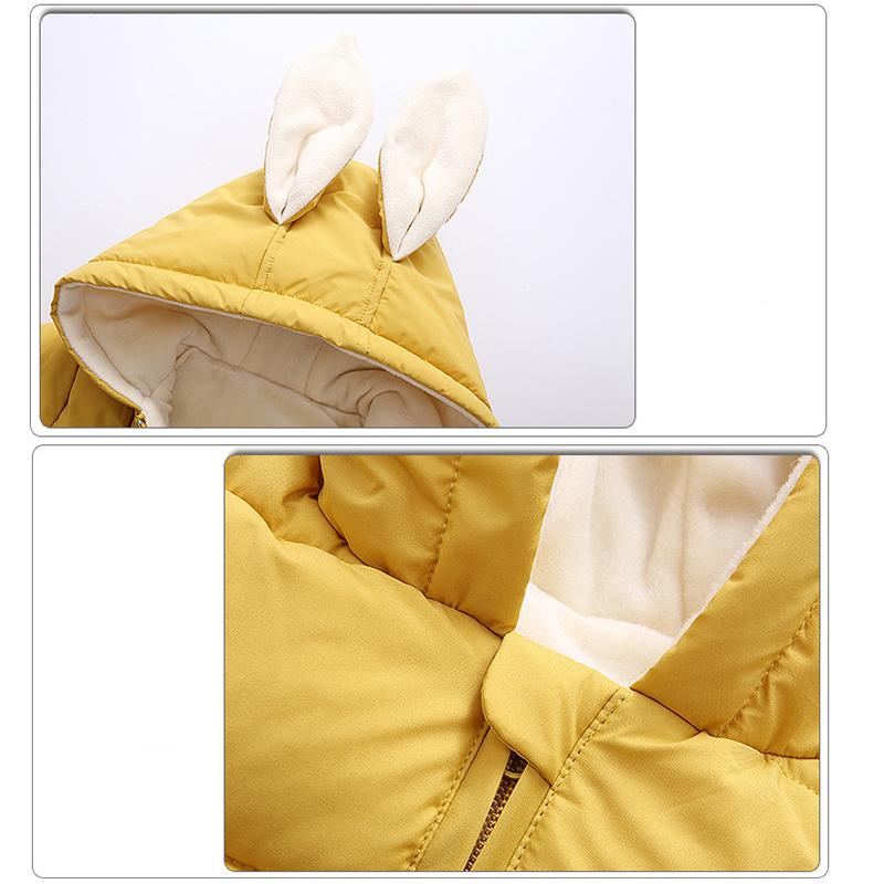 Jesienno-zimowa dziecięca pluszowa noworodka Creeper Cute Cartoon Rabbit Ears Miękka podszewka kombinezony