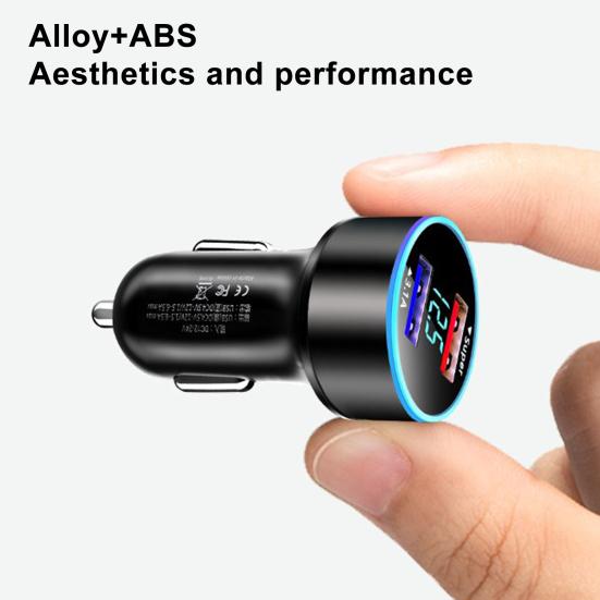 Car Charger Stable Output High Efficiency 12/24V Universal Wide Application Flame-retardant Mobile Phone Charging Heat-resistant 2-port Charger Socket