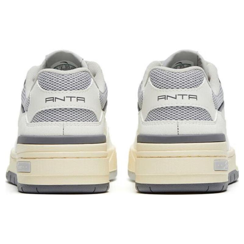 Anta Flame 4.0 Anti-Slip Wear-Resistant Low-Top Skateboard Shoes Women's White Gray Sneakers 122328081-1