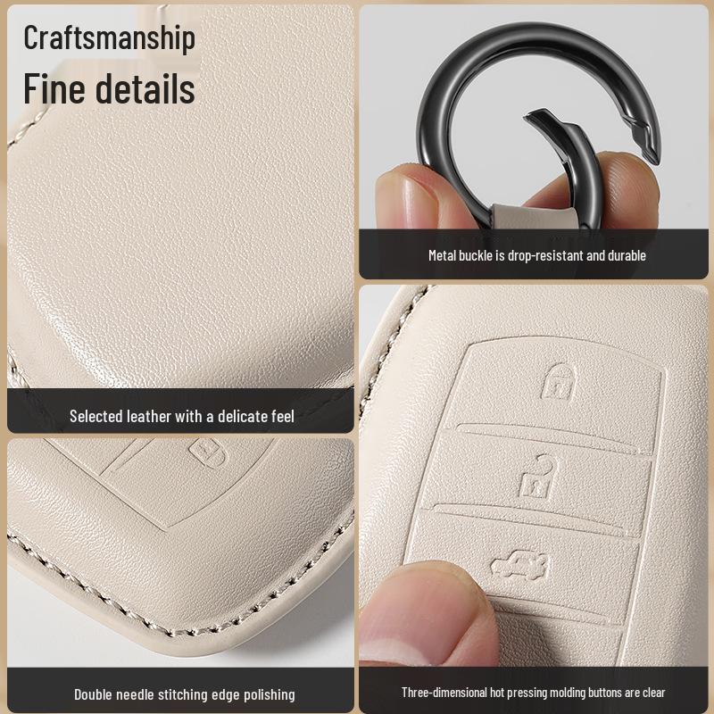 Genuine Leather Key Cover for Mercedes C260L, GLA, GLC300L, GLE, E300L, A200L, and GLB