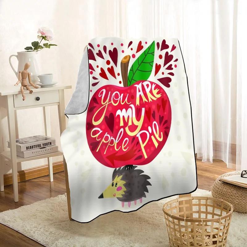 New Arrival Cartoon Apple Blankets Printing Soft Blanket Throw On Home/Sofa/Bedding Portable Adult Travel Cover Blanket 0524