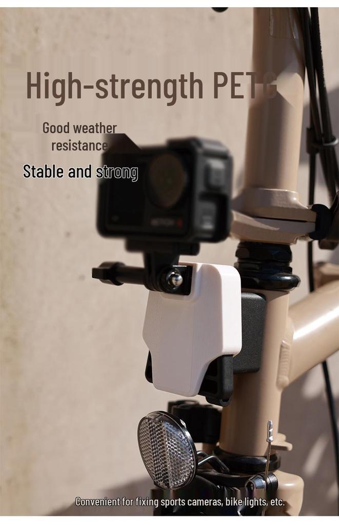 Pig Nose Light Mount & Camera Adapter for Brompton, Dahon, GoPro & DJI Osmo