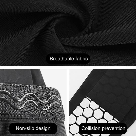 1Pc Shin Guards Sock with Honeycomb Pads Lightweight Ski Soccer Shin Pads Sock Non-slip Elastic Compression Calf Sleeve Protective Gear