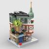 MOC Mini Street View City Series Boutique Hotel Puzzle Assembled Building Block Model Toy