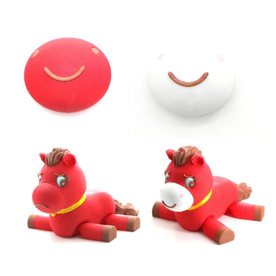 Cartoon Red Horse Figurine 2026 Year of The Horse Mascot Ornament 3D Printed Horse Fidget Toy Chinese New Year Decoration