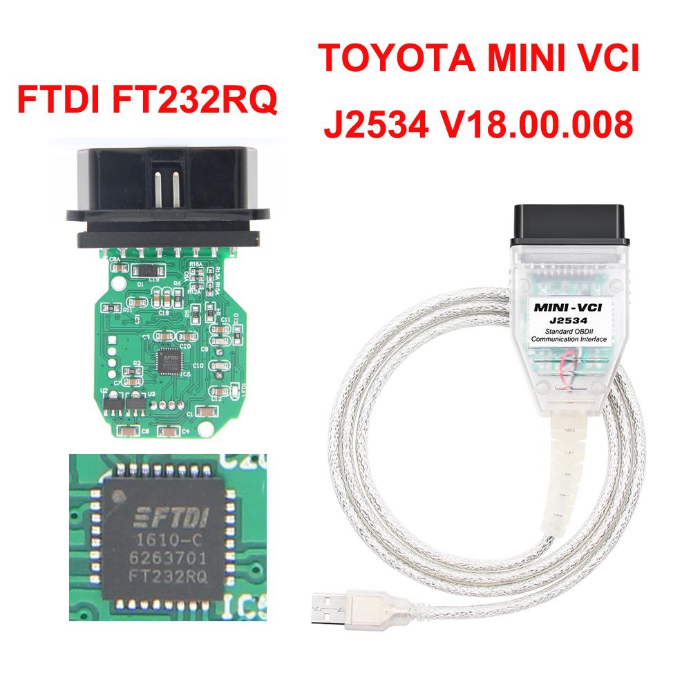 

Mini Vci J2534 для Toyota TIS Techstream V18.00.008 FTDI FT232RQ FT232RL OBD2 диагностический кабель для Toyota/Lexus
